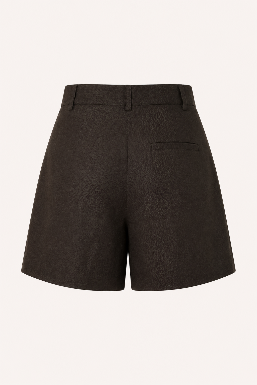 Short femme en lin et coton à taille haute avec pinces - Holly