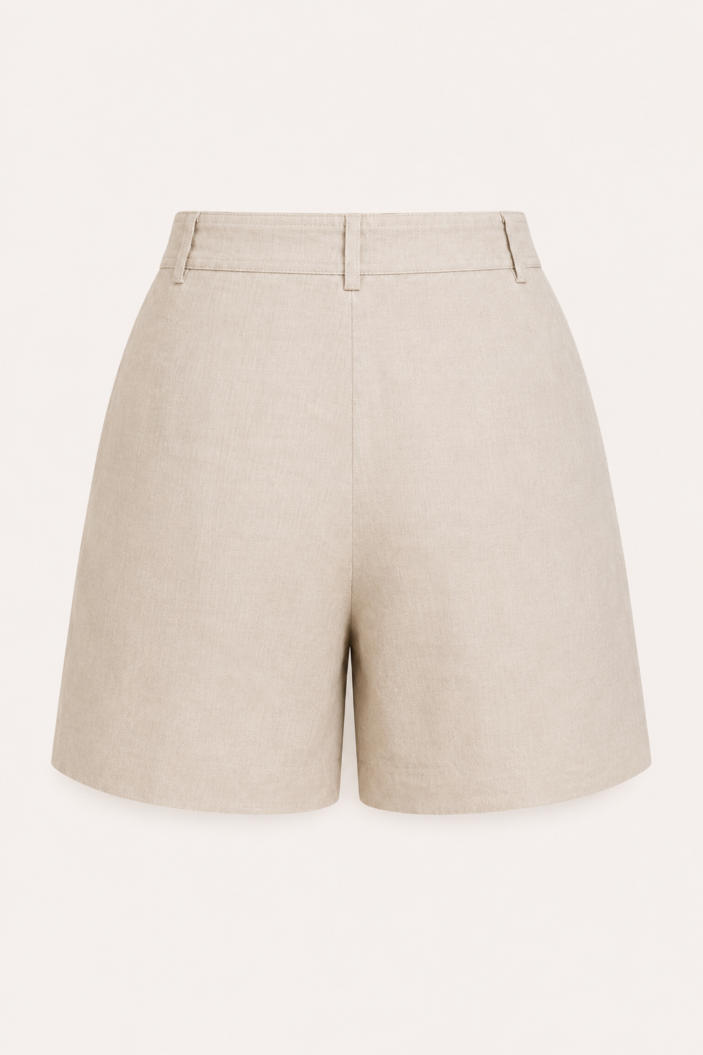 Short femme en lin et coton à taille haute avec pinces - Holly