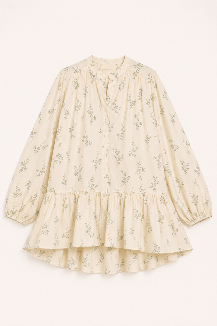 Robe courte pour femme, imprimé floral, manches longues, légère - Amelie