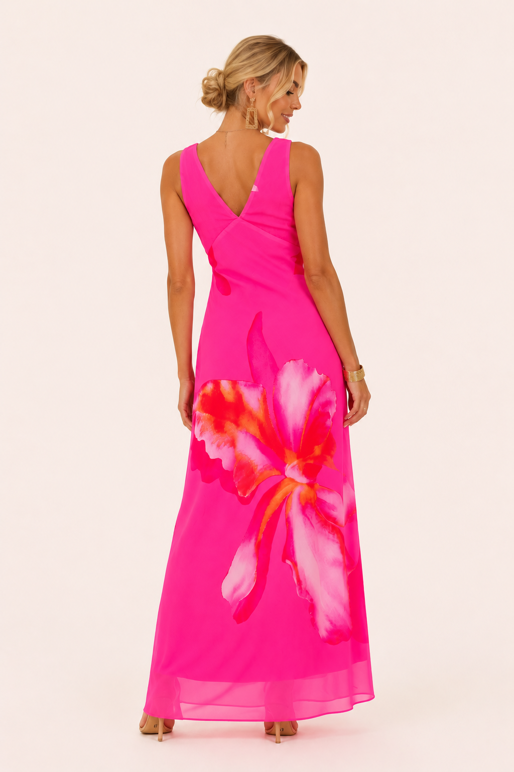 Robe longue femme imprimé floral décolleté croisé été - Soraya