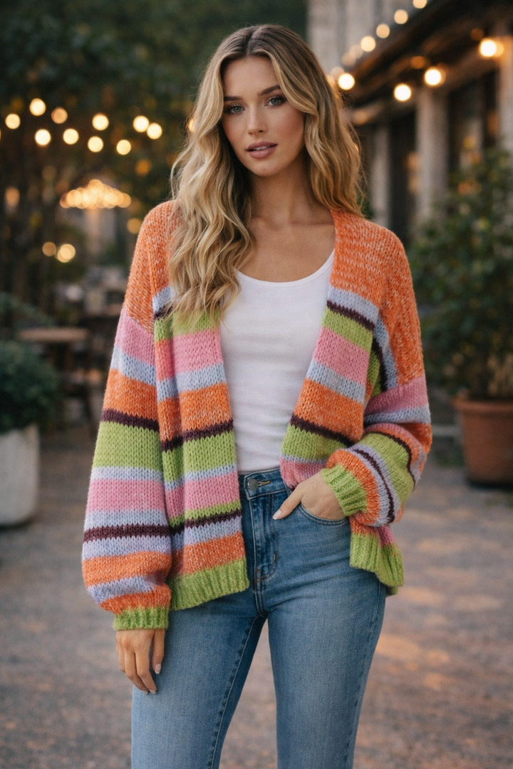 Cardigan en maille à col en V pour femme - Seldra