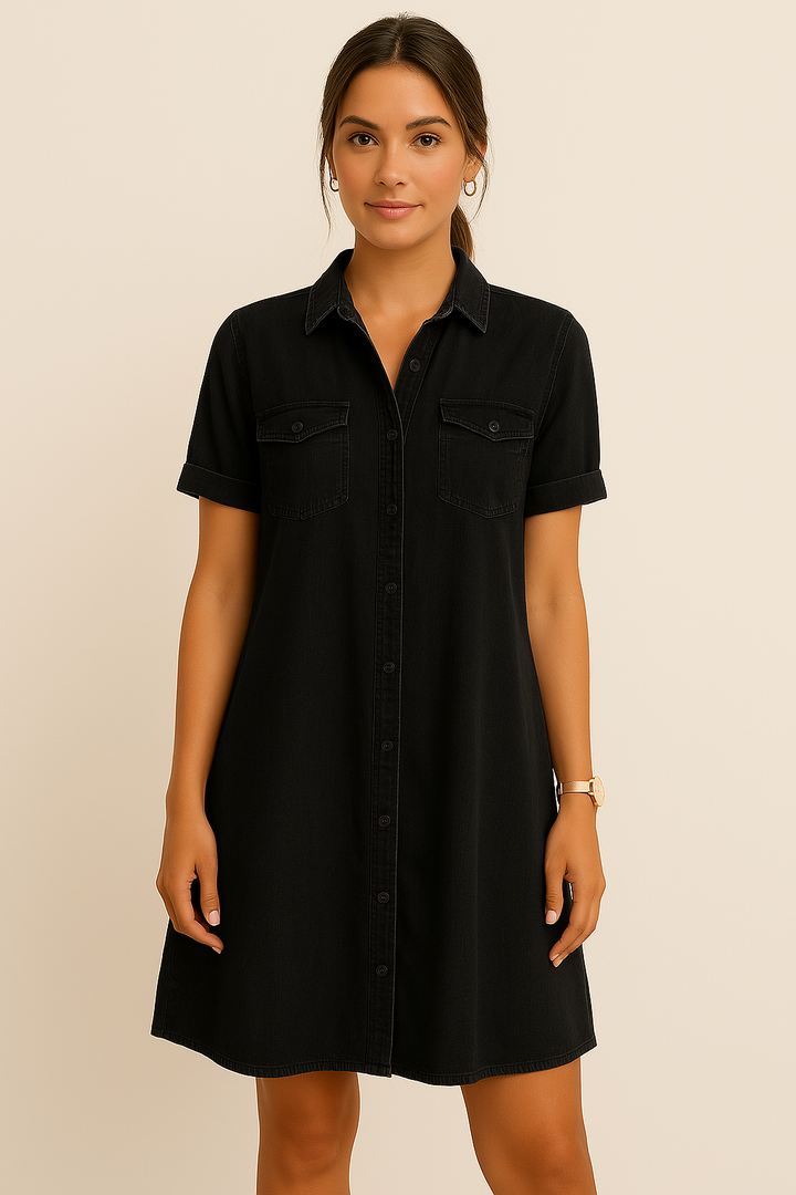 Robe chemise en denim confortable pour femme - Claire