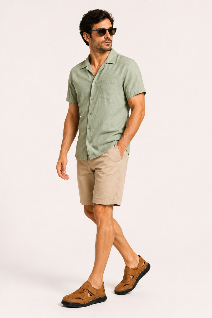 Sandales fermées pour homme, perforées, avec velcro - Lorenz
