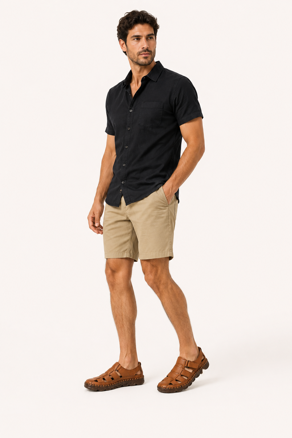 Sandales fermées pour homme avec velcro et semelle épaisse - Oskar