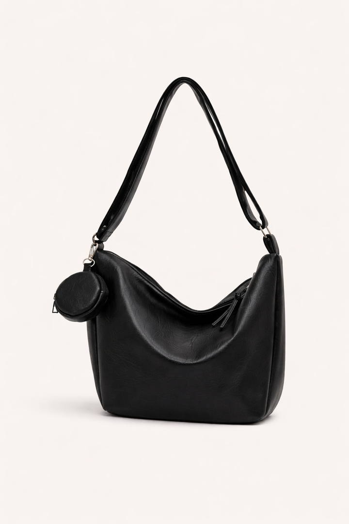 Grand sac à bandoulière avec poche extérieure et porte-monnaie amovible pour femmes