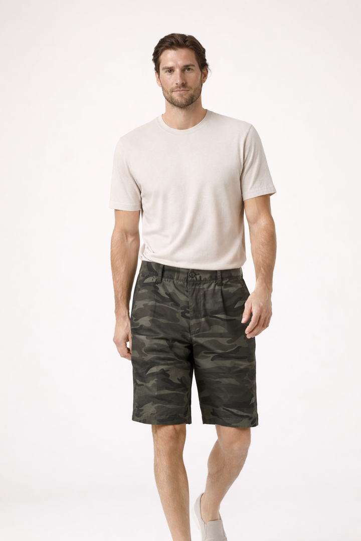 Short décontracté à coupe droite et imprimé camouflage - Valerio