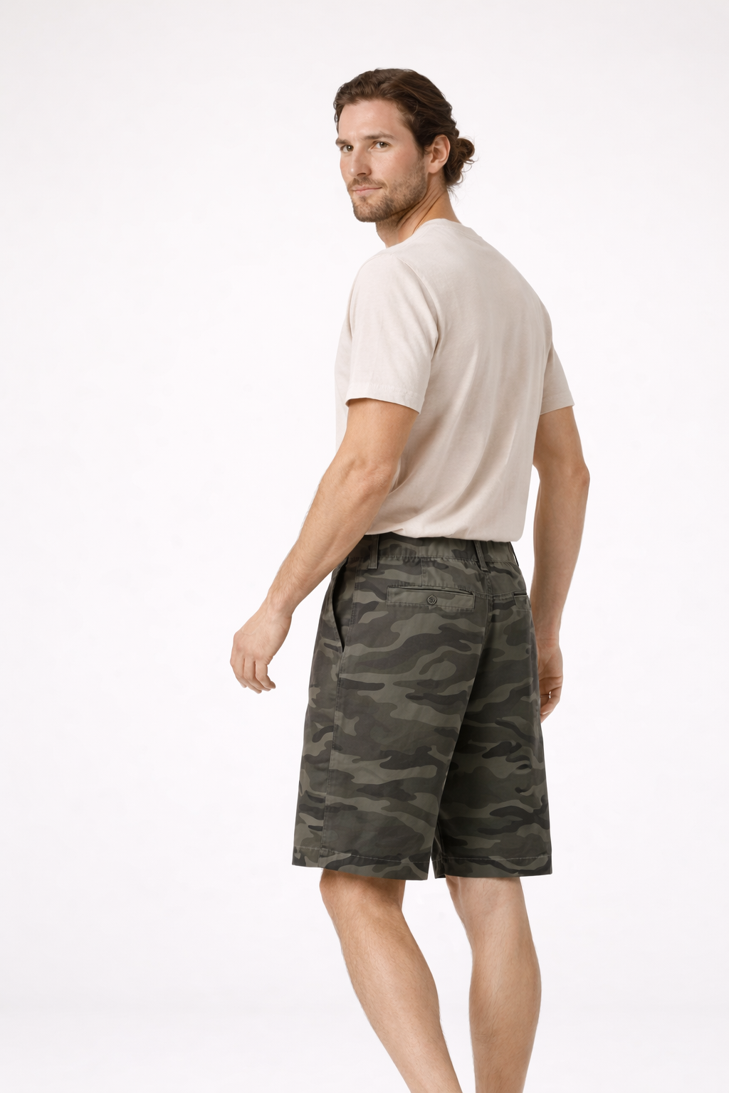 Short décontracté à coupe droite et imprimé camouflage - Valerio