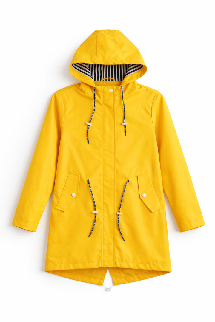 Veste imperméable pour femme, silhouette droite avec capuche - Alvindra