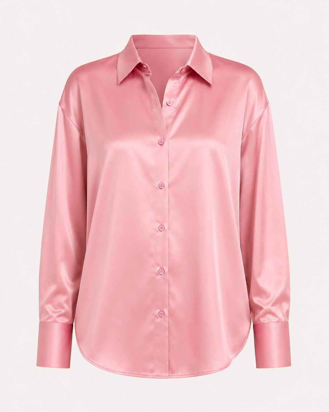 Blouse femme en satin à manches longues avec boutonnage sur le devant - Hannelore