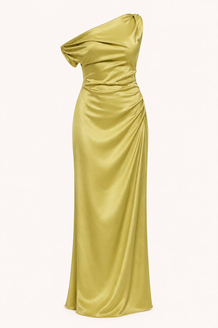 Robe longue asymétrique drapée pour femme - Guita