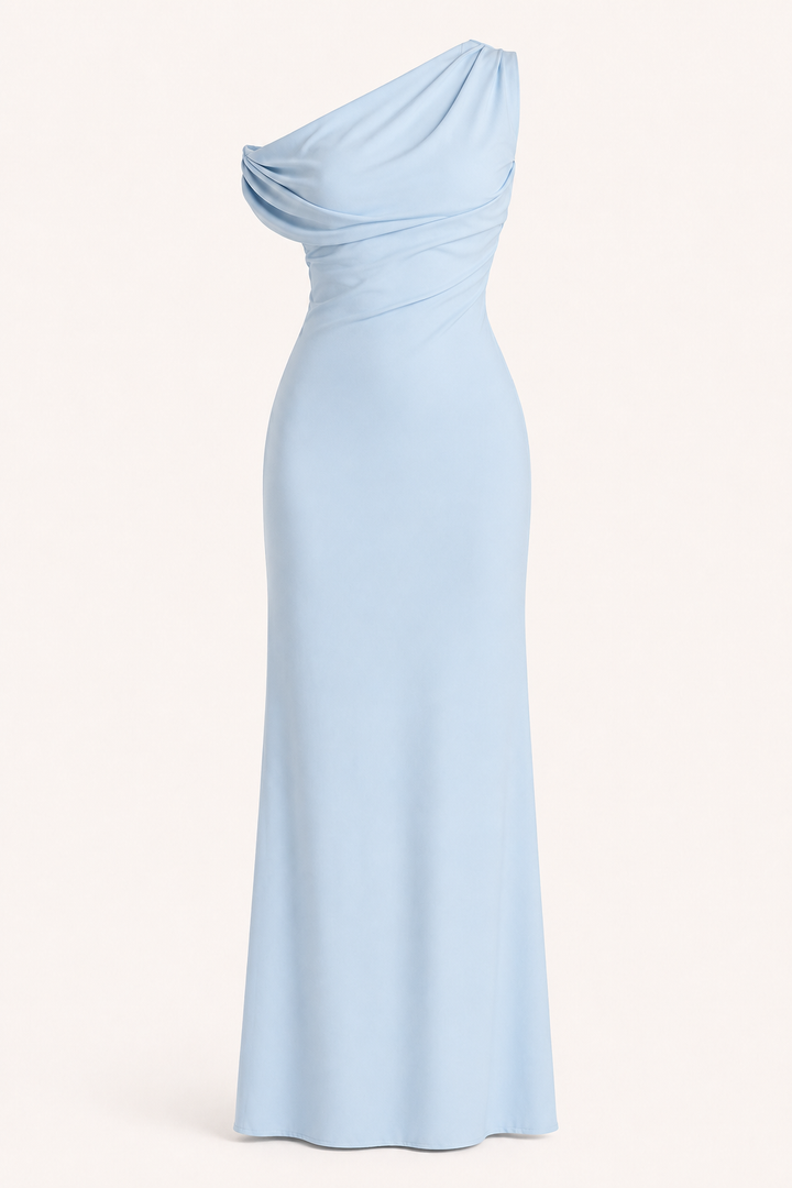 Robe longue asymétrique drapée pour femme - Guita