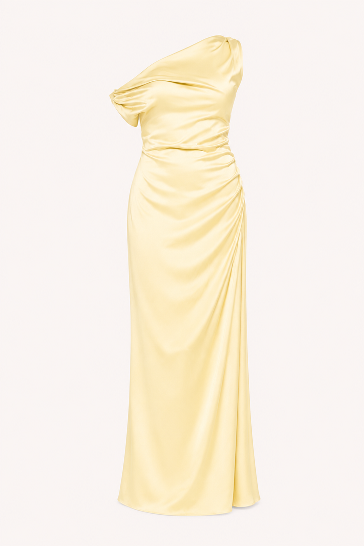 Robe longue asymétrique drapée pour femme - Guita