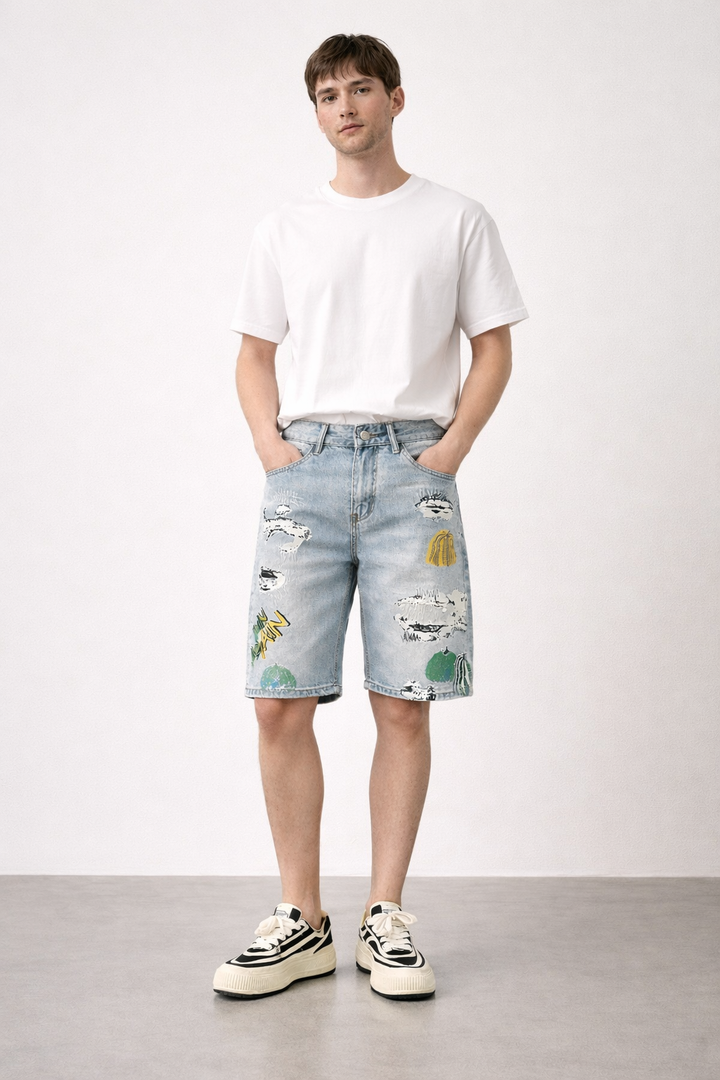 Short en denim urbain pour hommes - Artisan