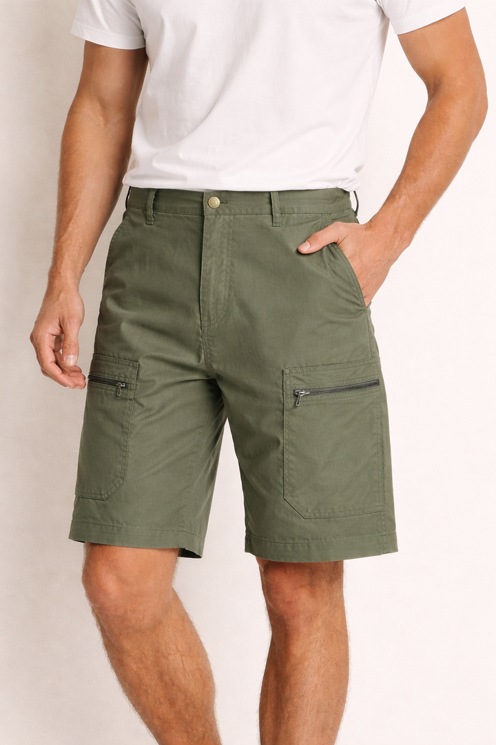 Short cargo avec poches et fermeture éclair latérale pour hommes - Erling
