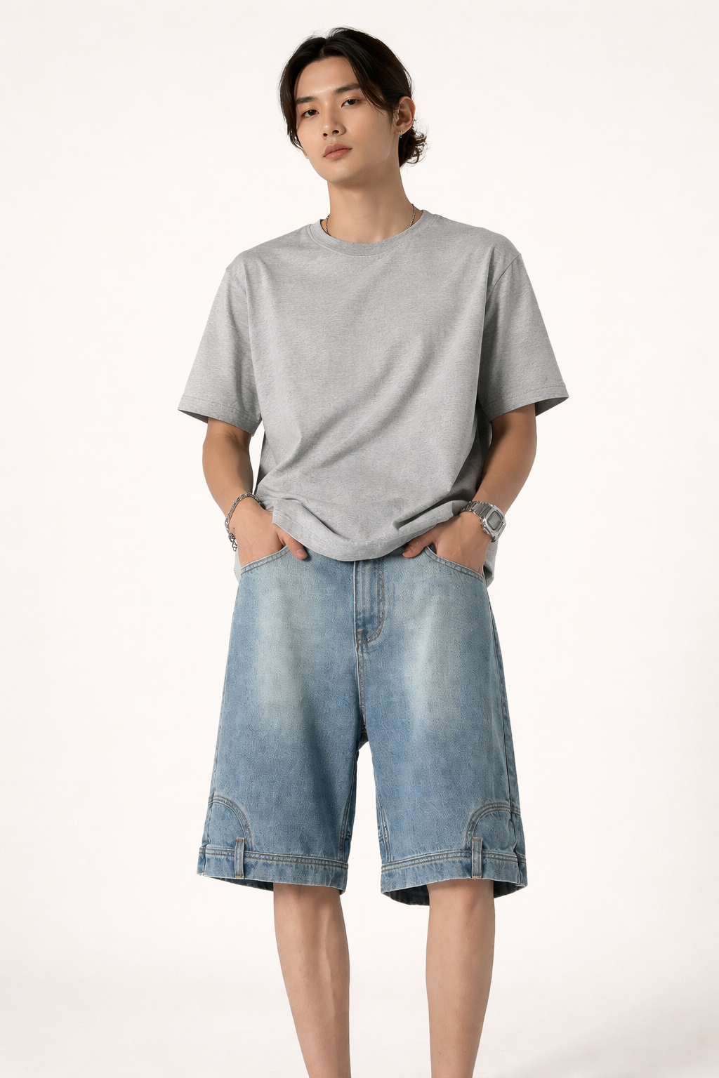 Bermuda en denim ample pour hommes - Hudson