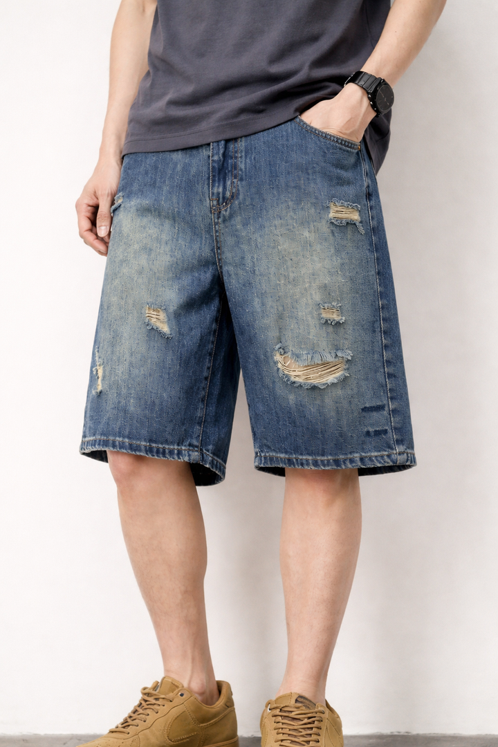 Short déchiré en denim pour hommes - Kane
