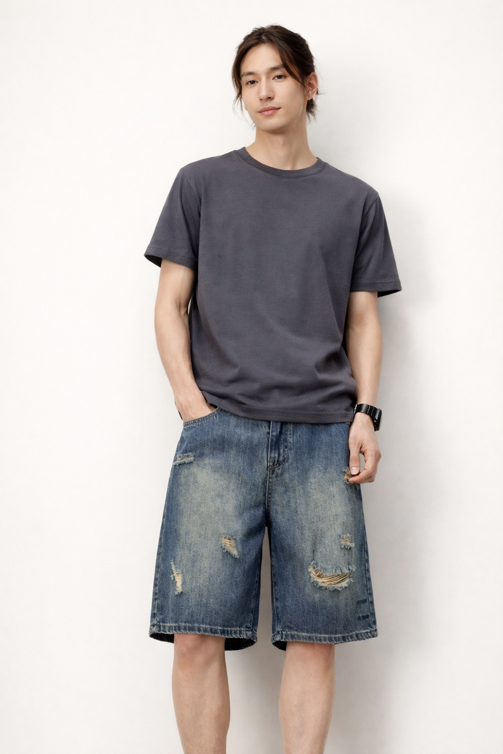 Short déchiré en denim pour hommes - Kane