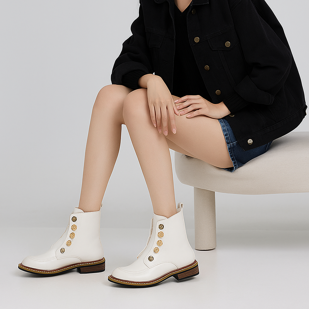 Bottines à boutons dorés - Enorie