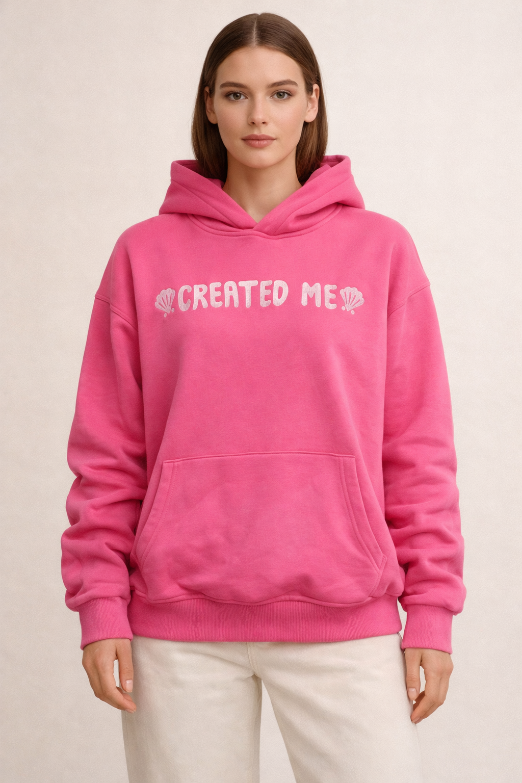 Sweat à capuche pour femmes avec impression frontale et poche kangourou - Celira