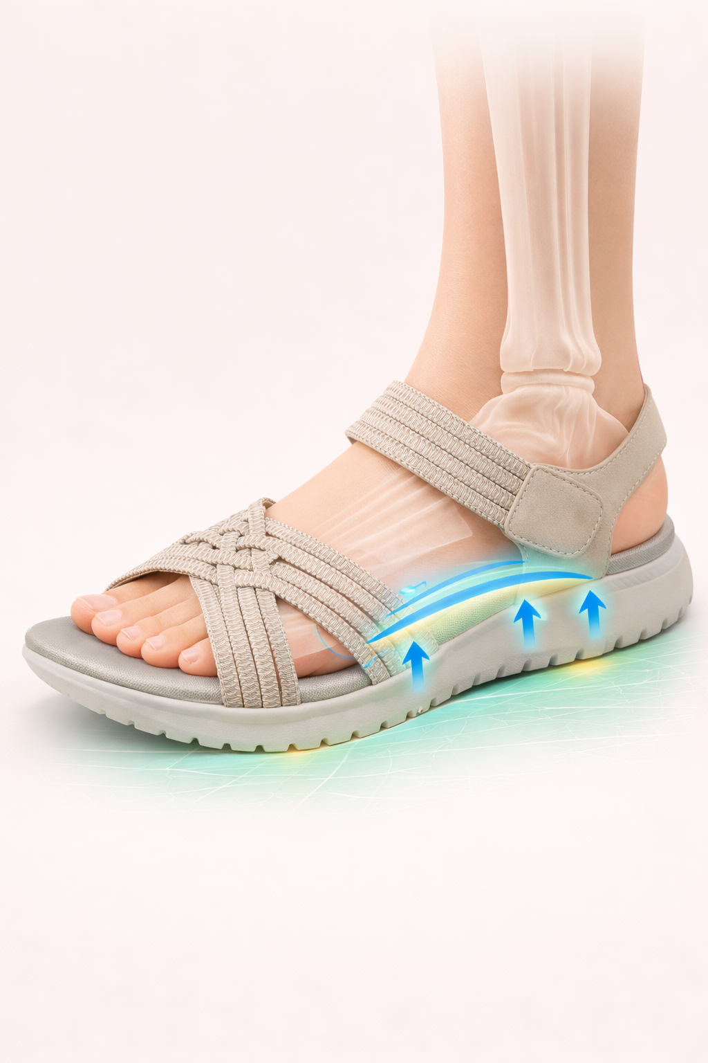Sandales orthopédiques pour femmes avec brides de marche élastiques - Valery