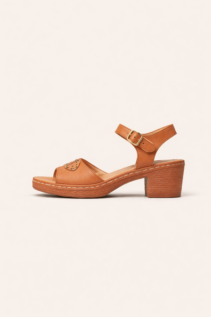 Sandales pour femmes à talon large et boucle - Darel