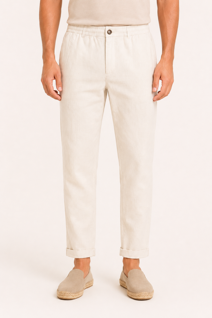 Pantalon en lin léger pour homme, coupe confortable - Matteo