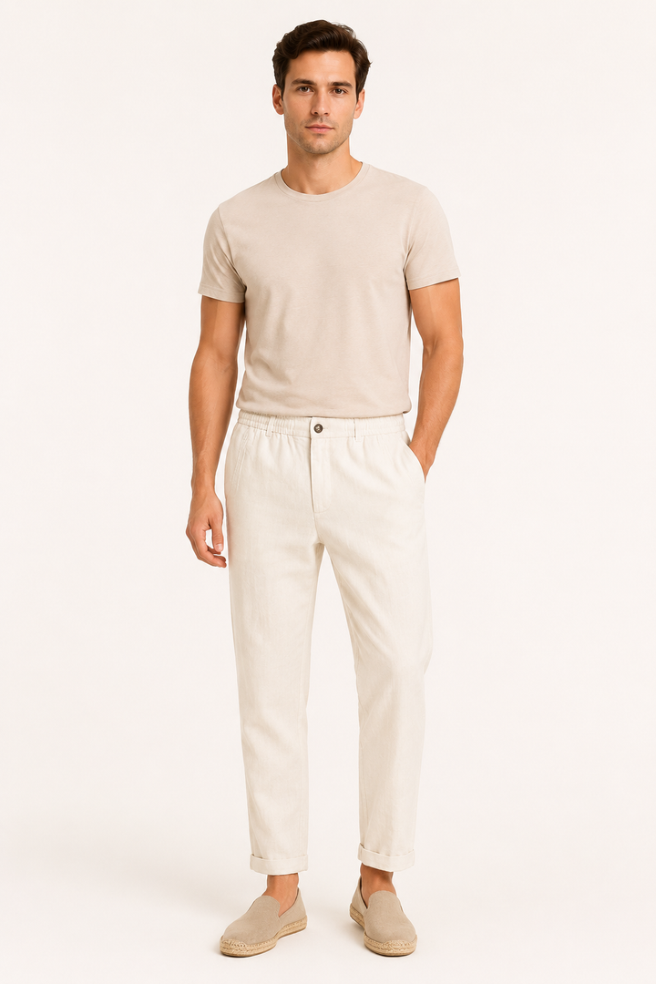 Pantalon en lin léger pour homme, coupe confortable - Matteo