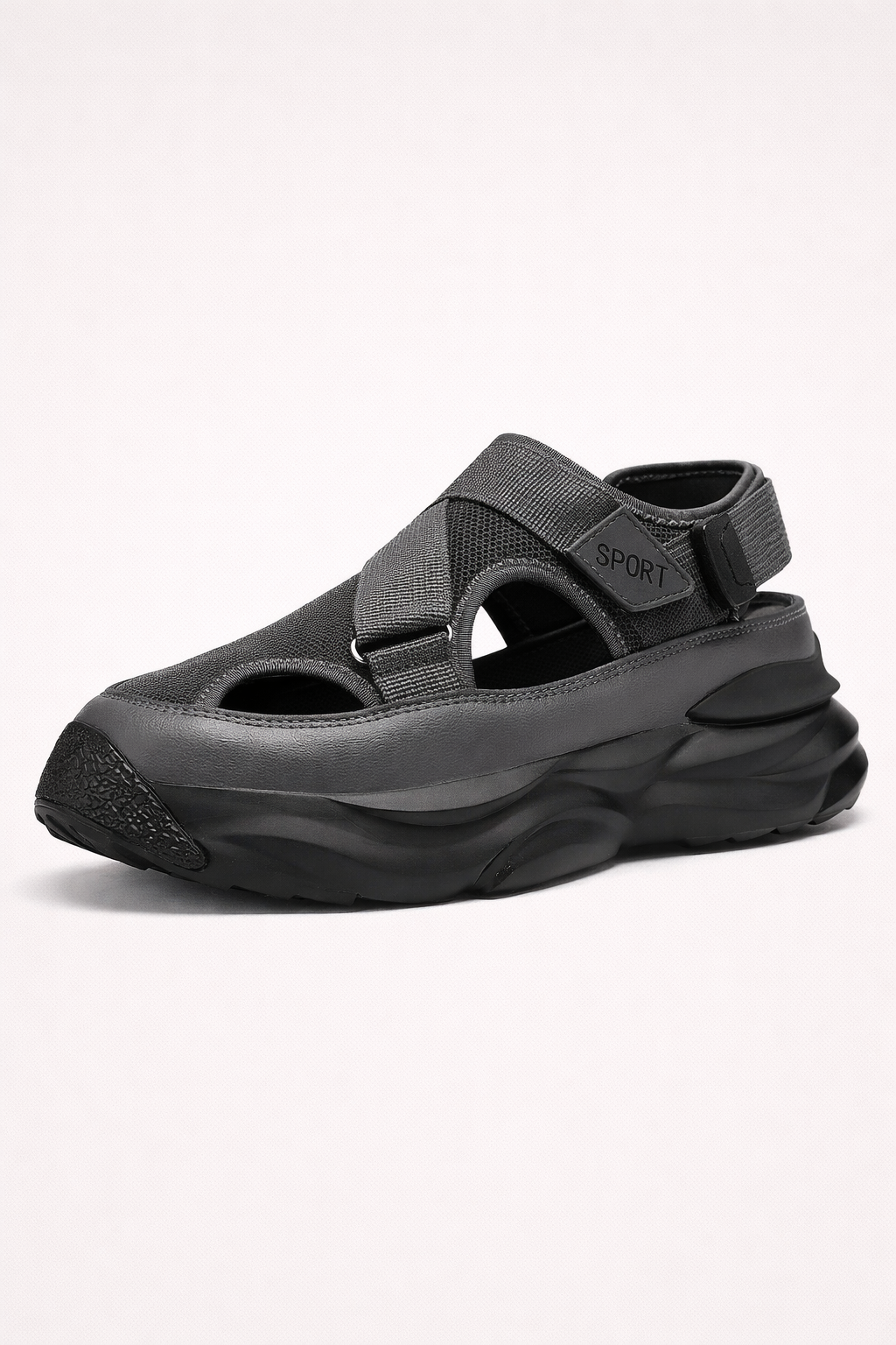 Sandales de sport pour hommes avec semelles épaisses et fermeture velcro - Bruno