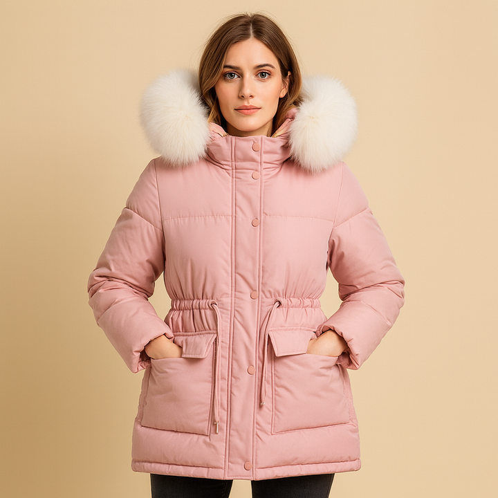 Manteau matelassé pour femme avec capuche à effet de fourrure - Althea