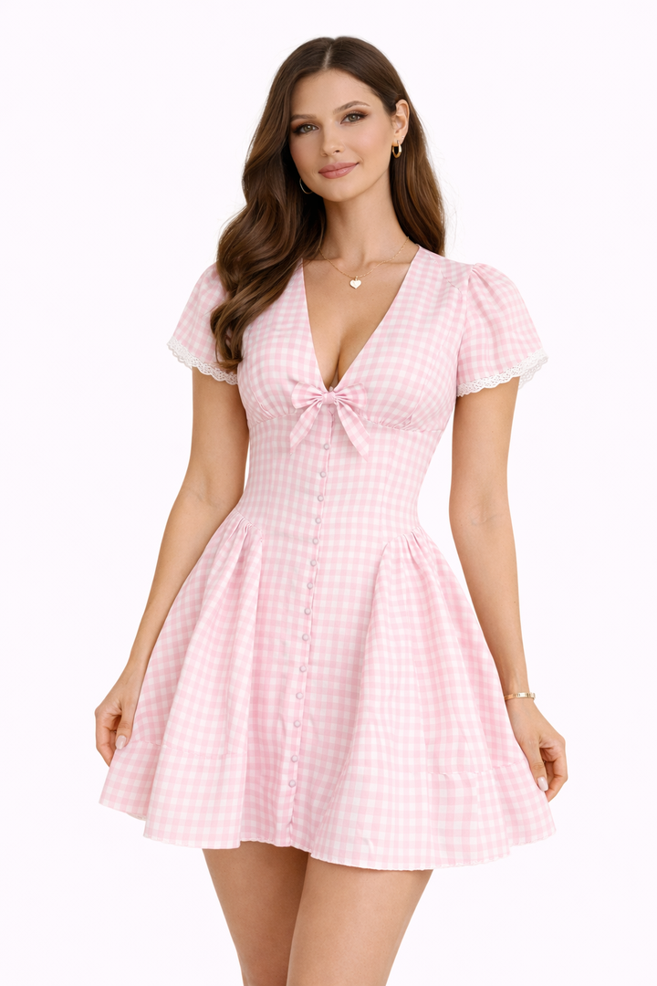Mini robe femme avec décolleté en V - Ylvaine