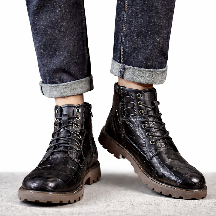 Bottes décontractées pour hommes avec fermeture éclair latérale et tige moyenne - Ivarn
