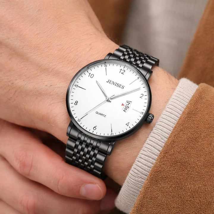 Montre pour hommes en acier inoxydable avec cadran numéroté