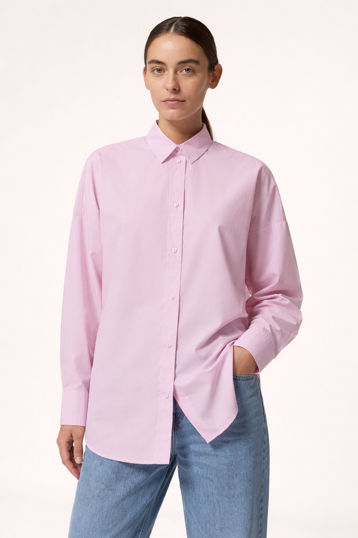 Chemisier oversize à manches longues et coupe droite pour femme - Livia