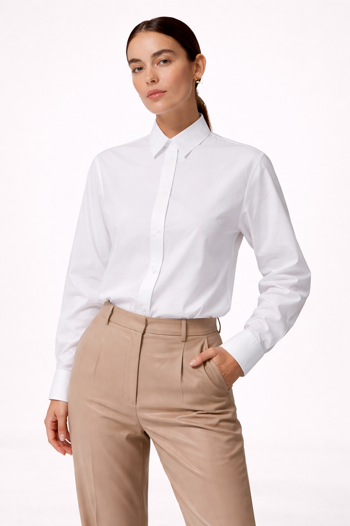 Chemisier oversize à manches longues et coupe droite pour femme - Livia