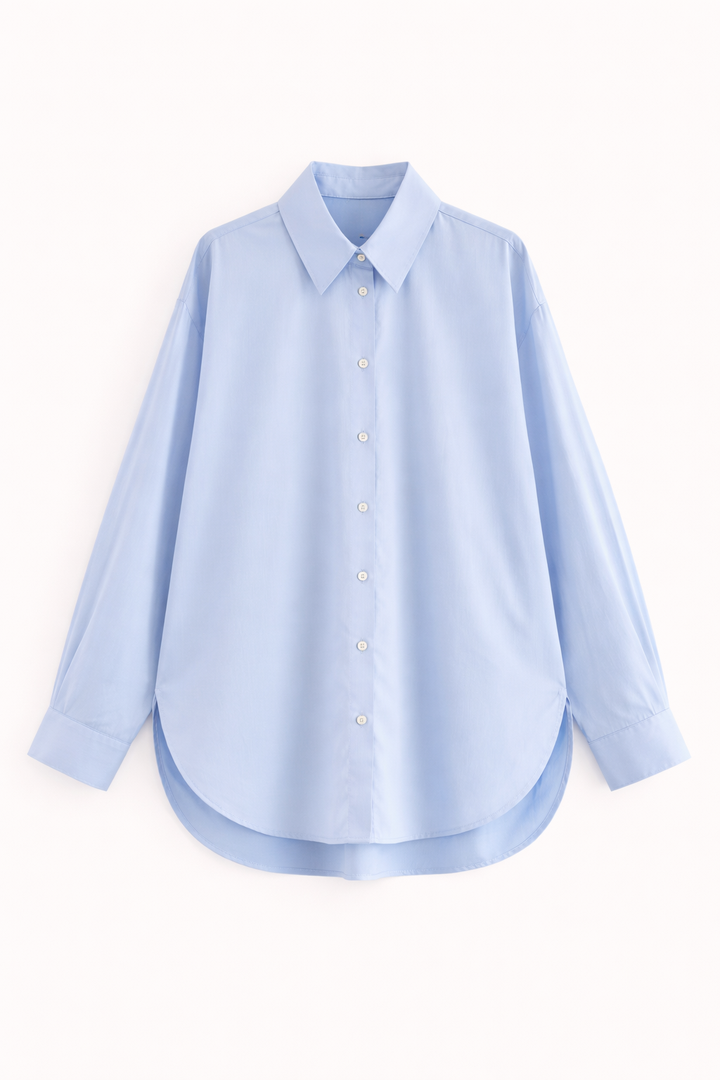 Chemisier oversize pour femme avec col classique et fermeture à boutons sur le devant - Mackenzie