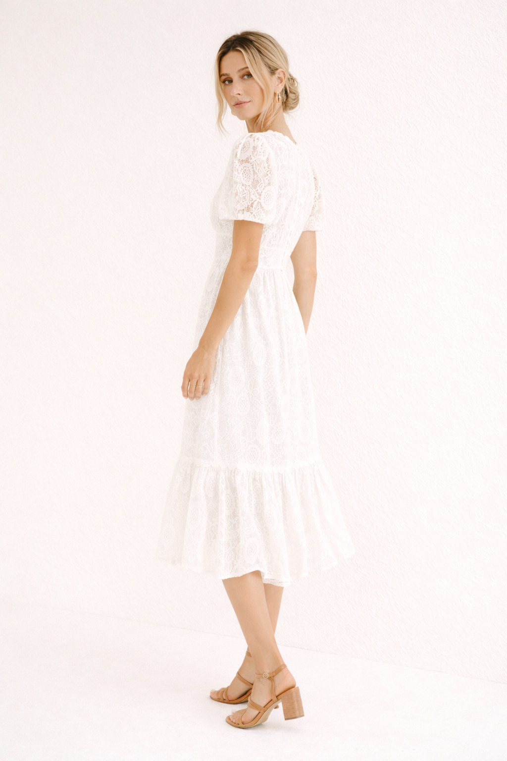 Robe en dentelle à col en V pour femme - Valen