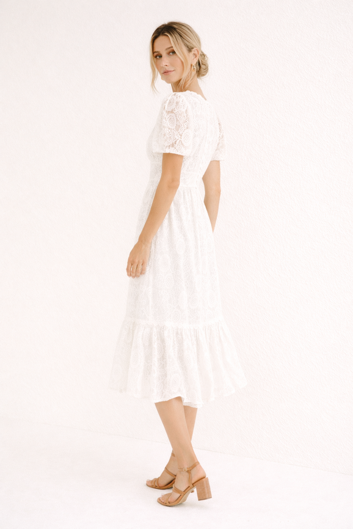 Robe en dentelle à col en V pour femme - Valen