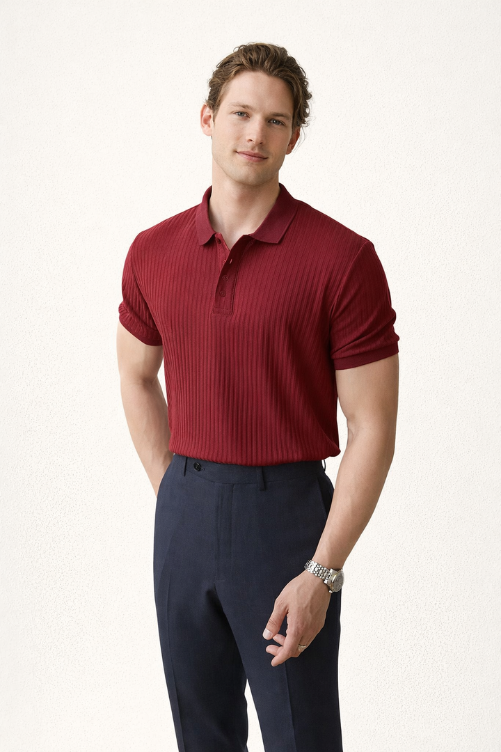 Polo classique à collet et coupe étroite pour hommes - Barrett