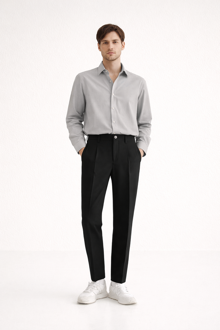 Pantalon droit pour homme avec fermeture sur le devant - Lucien
