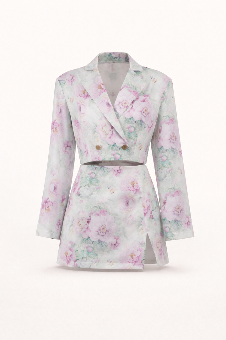 Ensemble blazer floral et jupe élégante pour femme - Ottilie