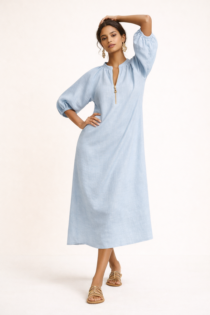 Robe longue décontractée à manches courtes pour femmes - Lauren
