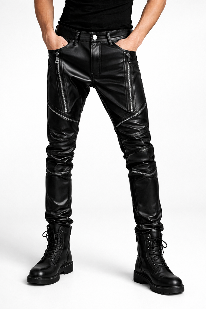 Pantalon slim urbain effet cuir pour homme - Lurien