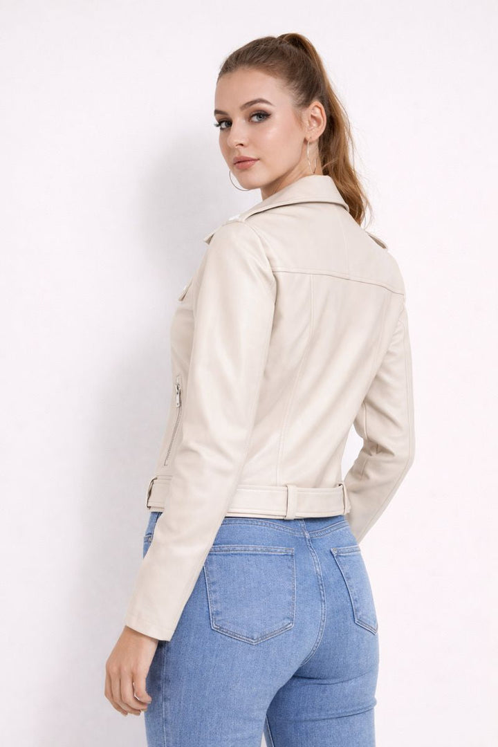 Veste effet cuir femme avec zip latéral - Kireya