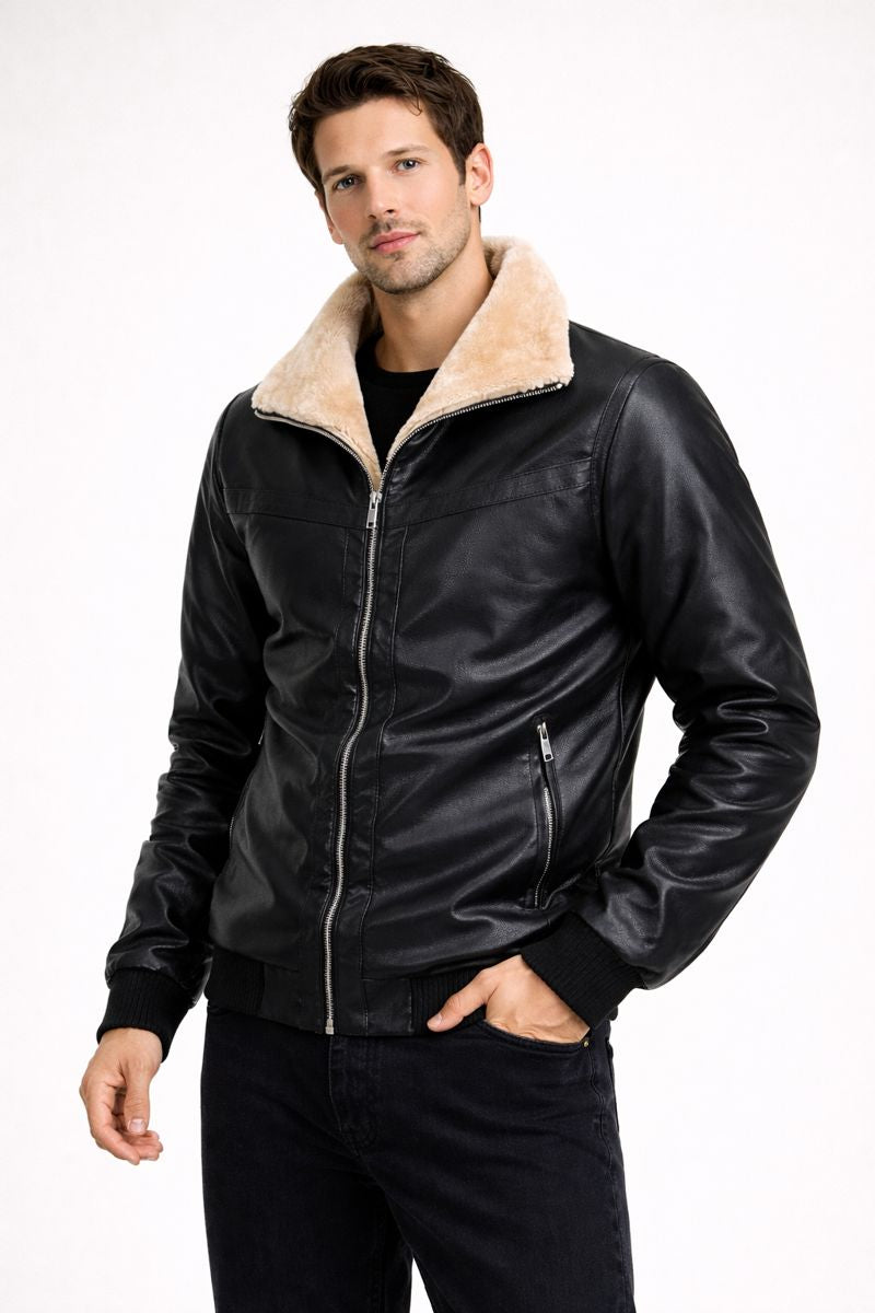 Veste effet cuir pour homme avec doublure intérieure - Rethan