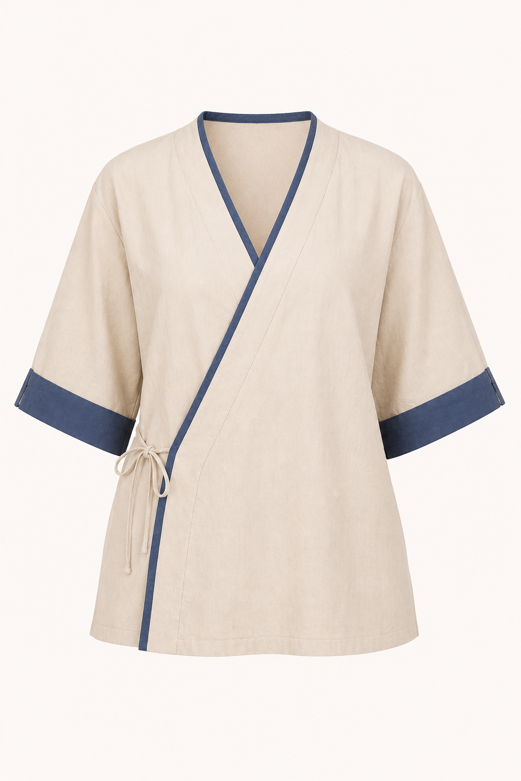 Chemisier croisé kimono pour femmes avec passepoils - Frida