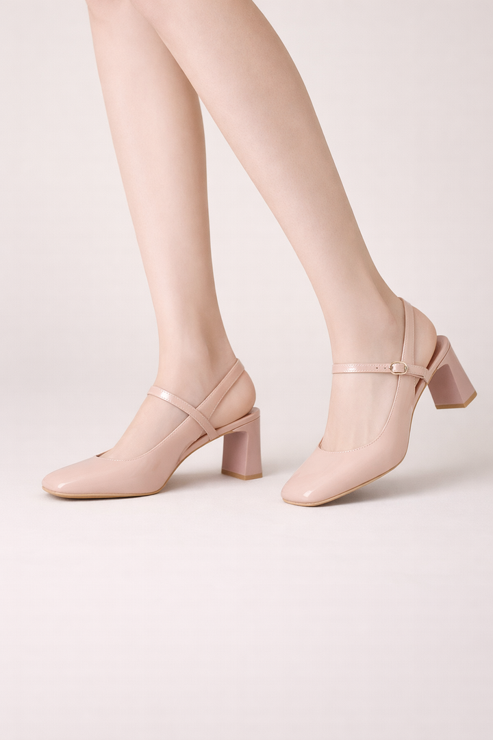 Chaussures pour femmes à bout carré et à bride croisée avec boucle - Camille