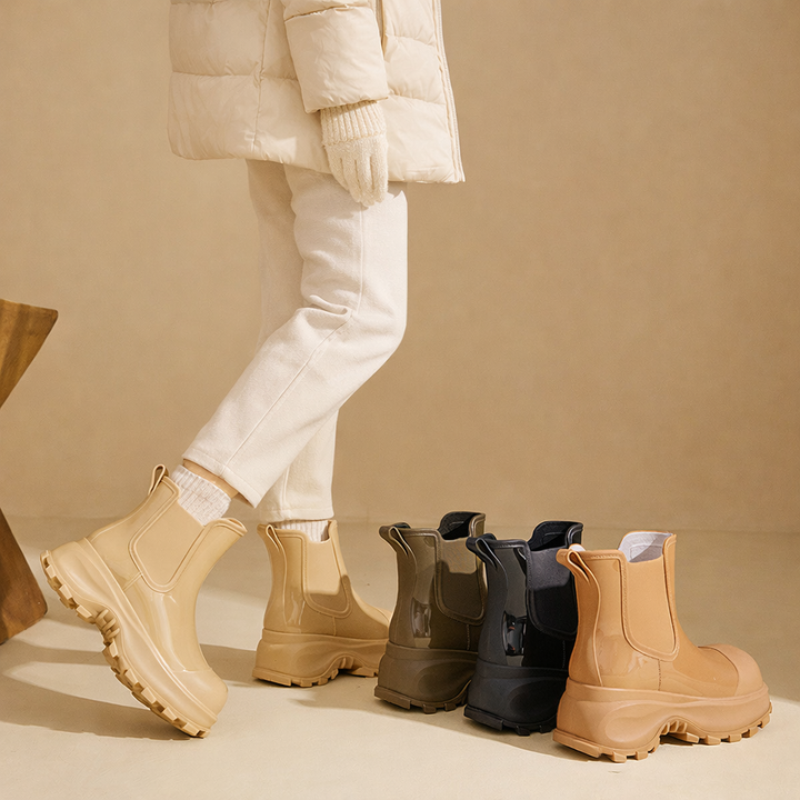 Bottes de pluie pour femmes à semelles épaisses et imperméables - Karilyn