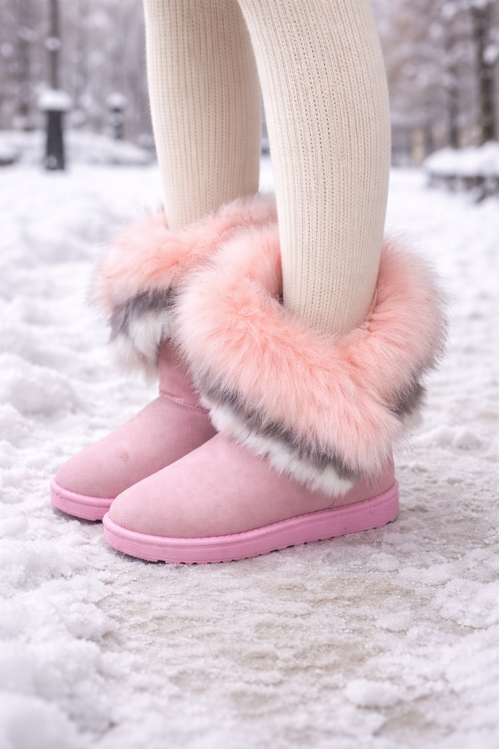 Bottes de neige à la mode pour femmes avec finition molletonnée - Yina