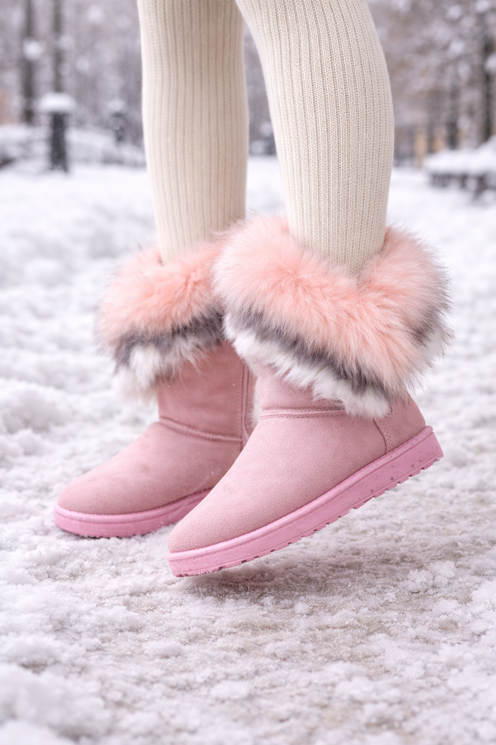 Bottes de neige à la mode pour femmes avec finition molletonnée - Yina