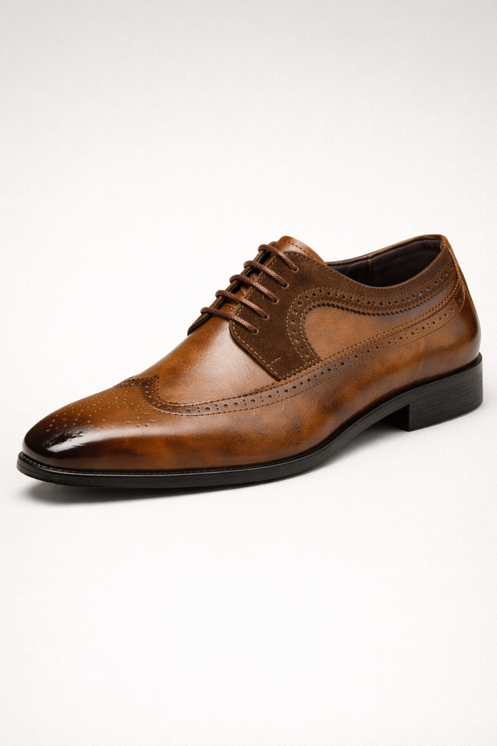 Chaussures habillées Oxford perforées classiques pour hommes - Brevion